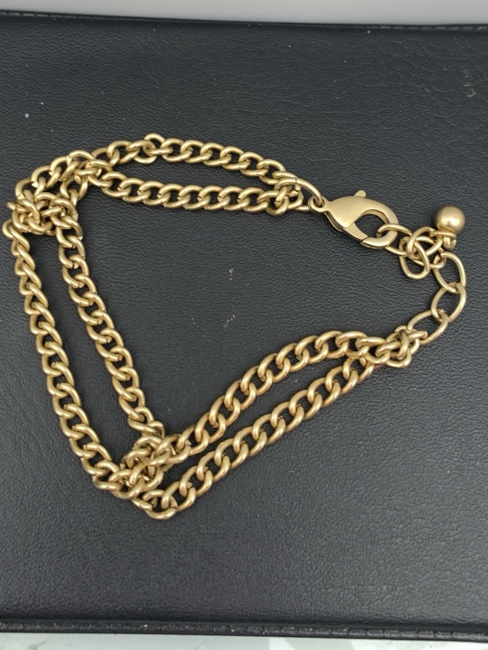 Women's matte Gold-Tone Layered Chain Bracelet with Lobster Clasp